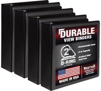 Samsill Lot de 4 Classeurs durables à 3 anneaux en D 5,1 cm, classeurs fabriqués aux États-Unis, panneaux de particules FSC 100% recyclés, Noir