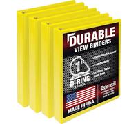 Samsill Lot de 4 classeurs durables de 2,54 cm, fabriqués aux États-Unis, couverture transparente personnalisable, jaune, capacité de 225 pages