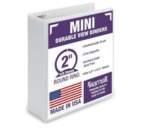 Samsill Mini classeur économique à 3 anneaux, anneaux ronds de 5,1 cm, blanc (12602)