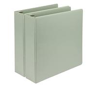Samsill Plant-Based 2 Inch Durable D-Ring, Made in USA, View Binder, Eco-Friendly, USDA Certified Biobased, 2 Pack, Sage Green