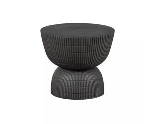 SAMSON - Table basse ronde aspect béton marron D40 Marron