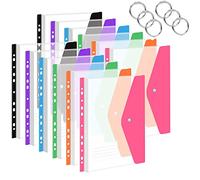 SAMSYOKI 12 Pochettes Plastiques Perforées A4 Pochette Classeur 6 Couleurs | Pochette de Rangement Extensibles A4 Pochette Porte-document avec Bouton Pression pour Classement Travail Bureau Maison