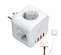 Samuliy Multiprises électriques, rallonges pour Prises,Répartiteur de Protection Contre Les surtensions à 3 Ports USB | 3 Adaptateur multiprise portatif de Gain de Place de Protection Contre Les