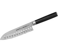 SAMURA MO-V Couteau Santoku, 138 mm, acier inoxydable japonais haute performance, bord tranchant comme un rasoir, manche ergonomique