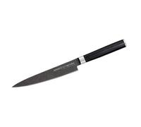 Samura MO-V Stonewash Couteau Universel Professionnel Ultra Tranchant Grand Couteau en Japonais en Acier Inoxydable 8 Lame de 15,2 cm avec Manche G10 en Carbone Couteau de Chef Universel