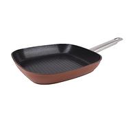 San Ignacio Agros - Pan de grill 24 cm - en aluminium forgé - Quananium intérieur - revêtement noir - Extérieur en couleur de terre