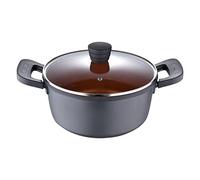 SAN IGNACIO Bronze / Faitout de 24 cm / antiadhésif / en fonte d'aluminium / anses avec effet Soft Touch / convient à tous les types de cuisinières