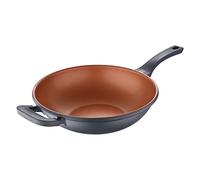 SAN IGNACIO Bronze / Wok de 32 cm / antiadhésif / en fonte d'aluminium / avec anses Soft Touch / poêle à wok adaptée à tous les types de cuisinières