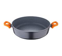 San Ignacio Lava - Poêle à Paella 32 cm - Fabriqué en Aluminium forgé - intérieur antiadhérent Marmol Whitford - Induction Totale - Bquellita Mango avec Touche Douce, Gris