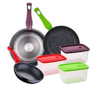San Ignacio Lot de 3 poêles 18/22/26 cm avec 3 pièces hermétiques en plastique 850 ml, collection Jolie
