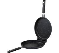 San Ignacio Poêle double en aluminium forgé induction Ø 26 cm, noir et marbré, sans PFOA ni BPA