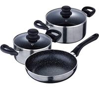 San Ignacio Q4024 Soria 5 pcs. batterie de cuisine en aluminium pressé, adapté à l'induction, gris