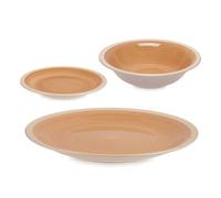 San Ignacio Set de 18 pièces de vaisselle en grès beige bord collection VESSIA