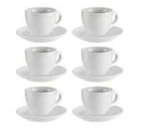 San Ignacio Set de 6 tasses à café en porcelaine blanche C plat collection VESSIA