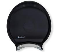 San Jamar R6000TBK Distributeur de papier hygiénique en forme de mandrin en acier inoxydable avec perles de 3,125 cm de largeur, 37,8 cm de hauteur, 14,7 cm de profondeur, diamètre minimal de 8,3 cm de diamètre de base, 30,5 cm de diamètre de rouleau JBT, couleur noire