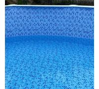 San Marco Bâche intérieure pour piscine ovale H 132 cm (610 x 375 cm, mosaïque bleue, PVC 60/100)