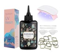 SANAAA Kit de Résine 100 g avec Lampe UV 6 W pour Boucles d'oreilles | Résine de Durcissement Solaire ,Résine UV pour la fabrication de boucles d'oreilles, pendentifs, bijoux
