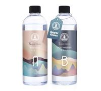SANAAA Résine époxy super transparente brillante anti-jaunissement 1000 g, résine autonivelante et durcisseur, transparente et sans bulles, convient pour bijoux, revêtement en bois et résine coulée