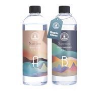 SANAAA Résine époxy super transparente brillante anti-jaunissement 500 g, résine autonivelante et durcisseur, transparente et sans bulles, convient pour bijoux, revêtement en bois et résine coulée