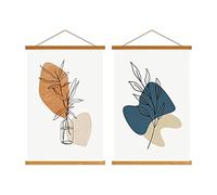 Sanauto A1 Cadre Poster Magnétique 61 CM, 60x90 61x91.5 Cadre Photo Aimanté en Bois Naturel pour Affiche Cadre Magnétique Cadre d'affiche Cadre Suspendu Porte-affiches (61cm, Teck, 2 Paquets)