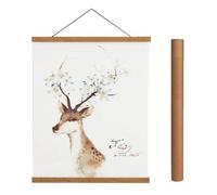 Sanauto Benjia Barre magnétique en bois pour accrocher des affiches et affiches - 35 x 50, 35 x 45 cm, 35 cm, teck