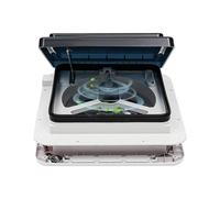 SanBouSi Ventilateur de Toit Camping Car avec LED, électrique Silencieux Ventilation de RV Permanente Ventilateur d'extraction Réversible, Caravane Système d’aération Lanterneau Insonorisé 28 x 28 cm