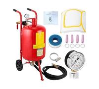 Sand Blaster 10Gal Pot Sandblaster 125 Psi Kit complet de sablage à pression for le traitement surface spécial du matériau Assurer la Stabilité(40L Red)