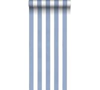 Sanders & Sanders papier peint à rayures bleu et blanc 53 cm x 10.05 m