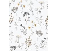 Sanders & Sanders papier peint fleurs blanc, gris et jaune ocre 53 cm x 10 m