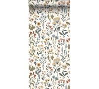 Sanders & Sanders papier peint fleurs des champs jaune ocre, vert, bleu et terracotta 50 x 900 cm