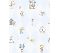 Sanders & Sanders papier peint l'univers du cirque bleu clair et blanc 53 cm x 10.05 m