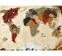 Sanders & Sanders papier peint panoramique carte du monde beige, rouge et vert 375 x 270 cm