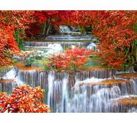 Sanders & Sanders papier peint panoramique cascade rouge et vert 375 x 270 cm