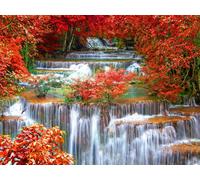 Sanders & Sanders papier peint panoramique cascade rouge et vert 375 x 270 cm