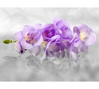 Sanders & Sanders papier peint panoramique fleurs gris et violet 375 x 270 cm