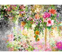 Sanders & Sanders papier peint panoramique fleurs gris, rose et vert 375 x 270 cm