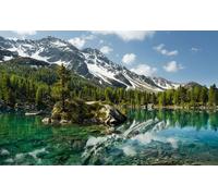 Sanders & Sanders papier peint panoramique montagnes avec des arbres vert et bleu 450 x 280 cm