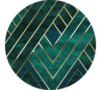 Sanders & Sanders papier peint panoramique rond adhésif art déco vert et or Ø 125 cm