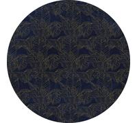 Sanders & Sanders papier peint panoramique rond adhésif feuilles bleu foncé et or Ø 125 cm