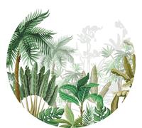 Sanders & Sanders papier peint panoramique rond adhésif feuilles tropicales vert jungle Ø 140 cm