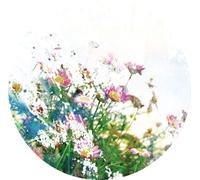 Sanders & Sanders papier peint panoramique rond adhésif fleurs des champs vert, rose et bleu Ø 140 cm