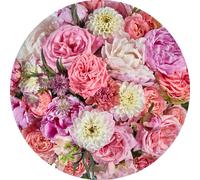 Sanders & Sanders papier peint panoramique rond adhésif fleurs rose Ø 125 cm