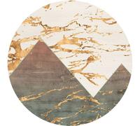 Sanders & Sanders papier peint panoramique rond adhésif marbre or, gris et vieux rose Ø 125 cm