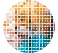 Sanders & Sanders papier peint panoramique rond adhésif motif figurativ orange, bleu et rose Ø 140 cm