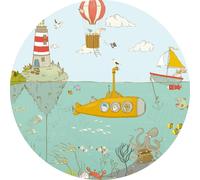 Sanders & Sanders papier peint panoramique rond adhésif sous-marin bleu vert Ø 125 cm