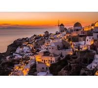 Sanders & Sanders papier peint panoramique Santorin orange chaude, marron et gris 375 x 270 cm