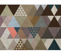 Sanders & Sanders papier peint panoramique triangles marron, beige et bleu 375 x 270 cm