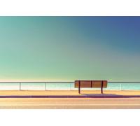 Sanders & Sanders papier peint panoramique vue mer bleu canard et couleur sable 375 x 270 cm