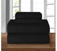 SandersCollection Elegant Comfort Parure de lit Confortable avec élastique Tout Autour, Poche Profonde jusqu'à 40,6 cm, Microfibre, Noir, très Grand lit