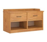 Sandnes Banc de couloir 87 x 40 x 50 cm en bois massif de pin avec espace de rangement, coffre avec tiroirs pour couloir, couloir, banc de garde-robe et banc à chaussures, aspect bois d'acacia